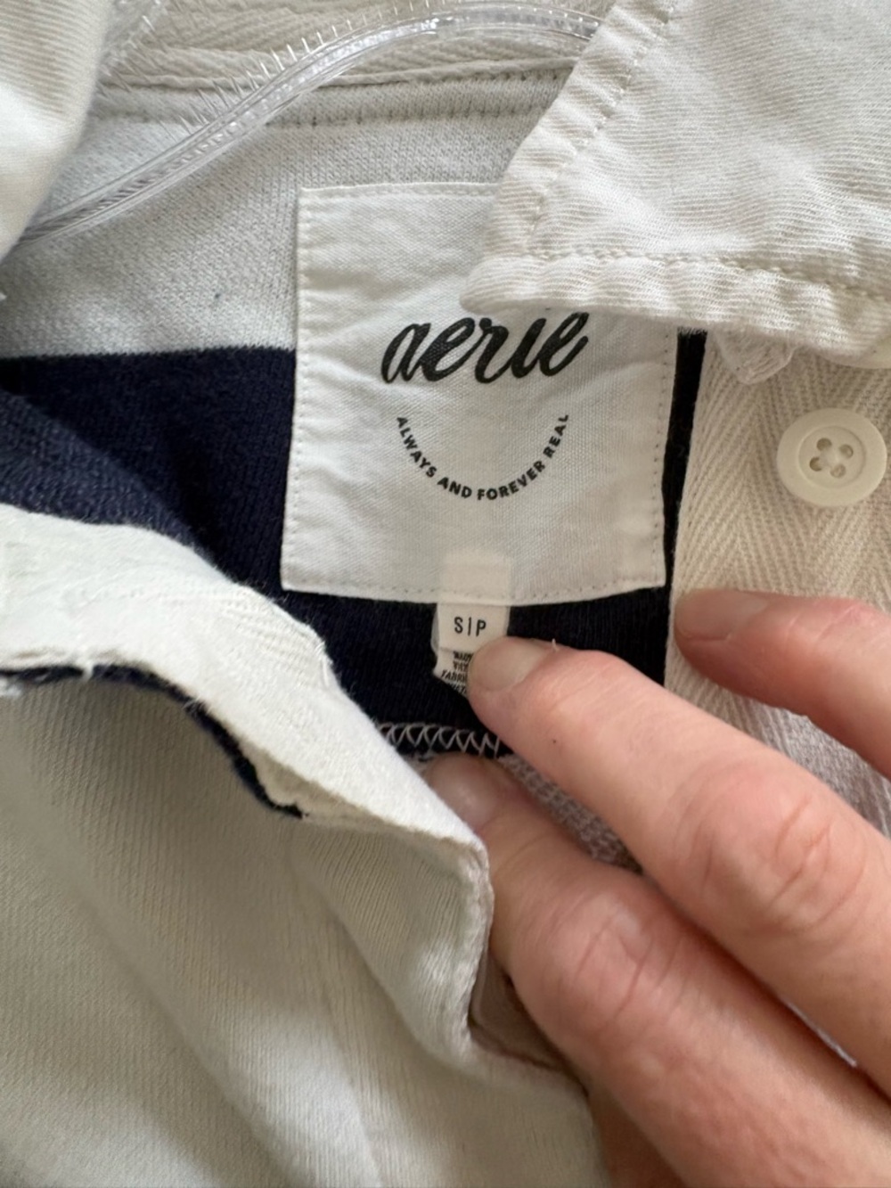 Aerie Navy and White Striped Rugby Polo - Picture 5 of 5